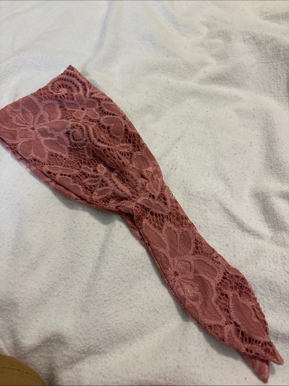 Lace Twist Headband in Dusty Rose - Women Accessories